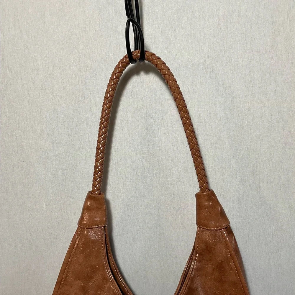 Brown Leather Hobo Shoulder Bag - Picture 9 of 12